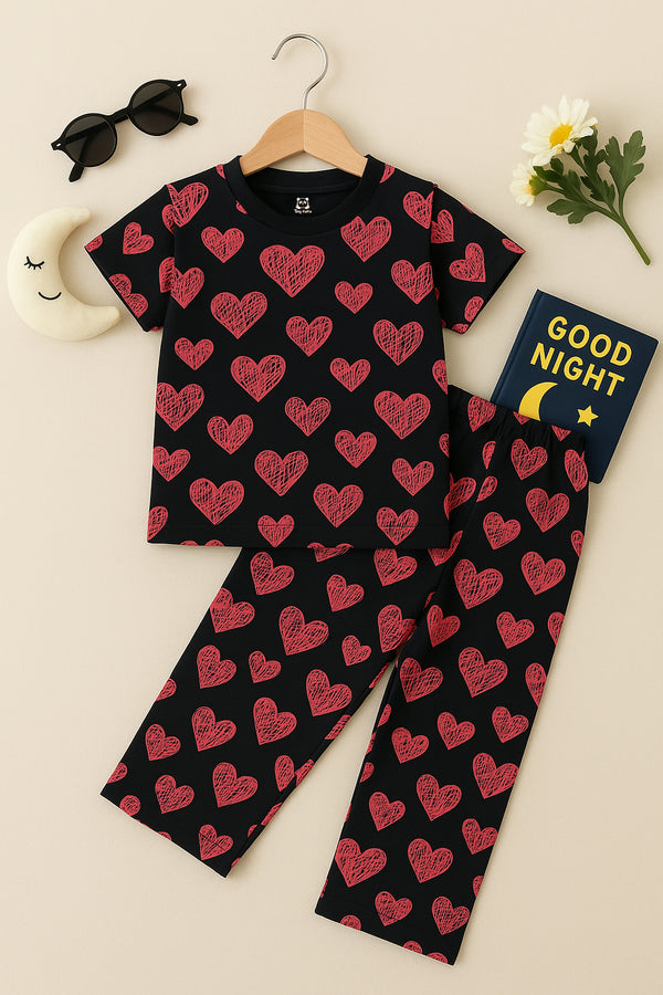 Heart Print Suit for Girls | Soft And Comfy