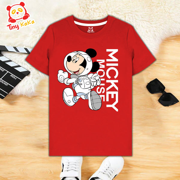 Astronaut Mickey Mouse Red T-Shirt For Kids