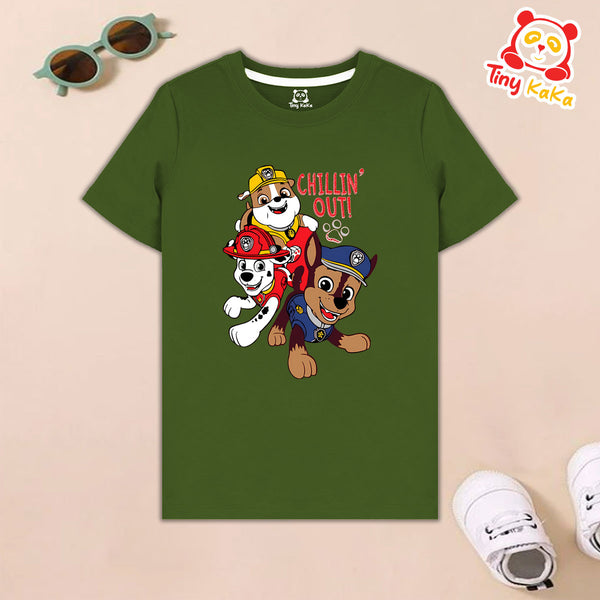 Chilling Out Petrol Green T-Shirt For Kids
