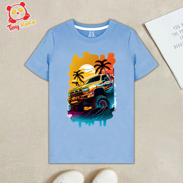 Colorful sunshine Truck  Sky T-Shirt For Kids