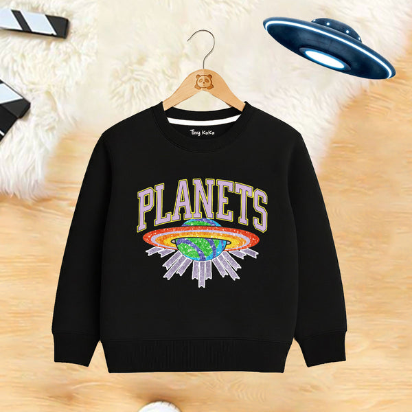 Planet Black Sweatshirt For Kids