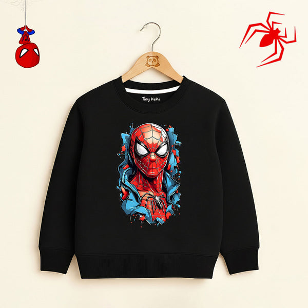 Spiderman Face Sweatshirt For Kids