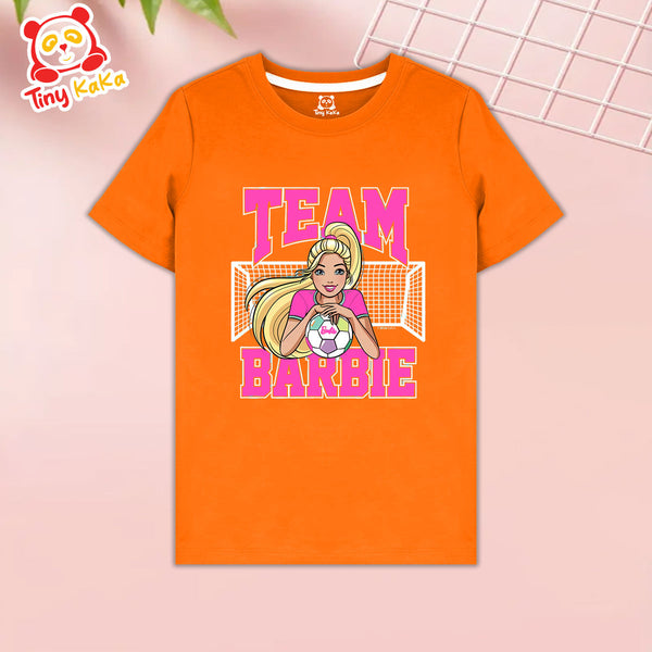 Team Barbie Orange T-Shirt For Girls