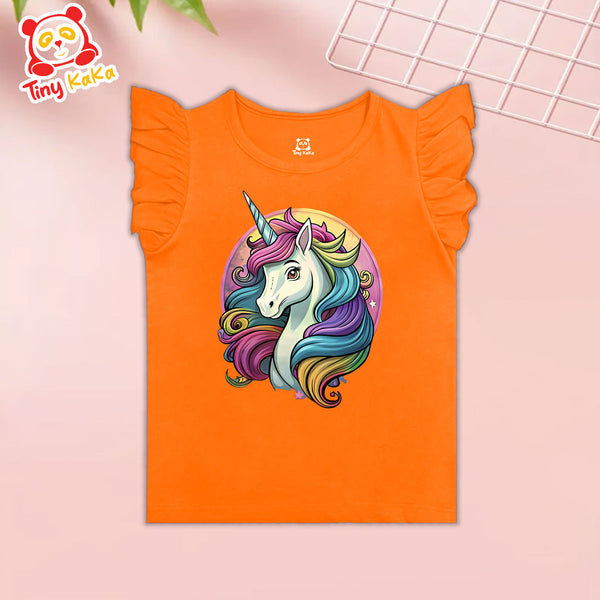 UniCone Orange T-Shirt For Girls