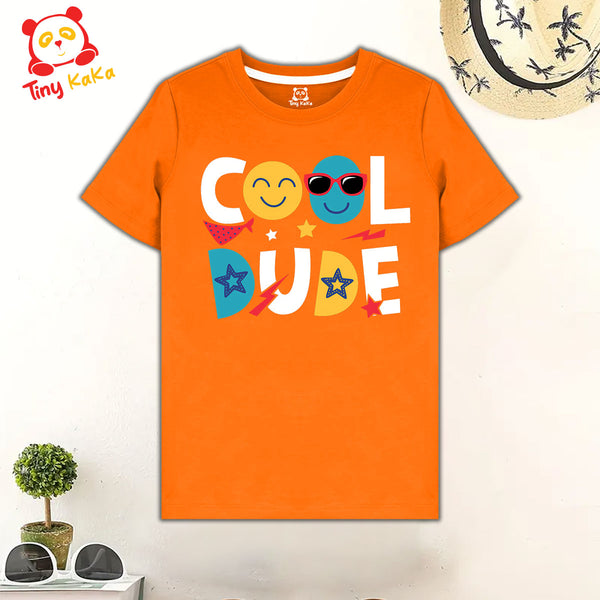 Cool Dude Orange T-Shirt For Kids