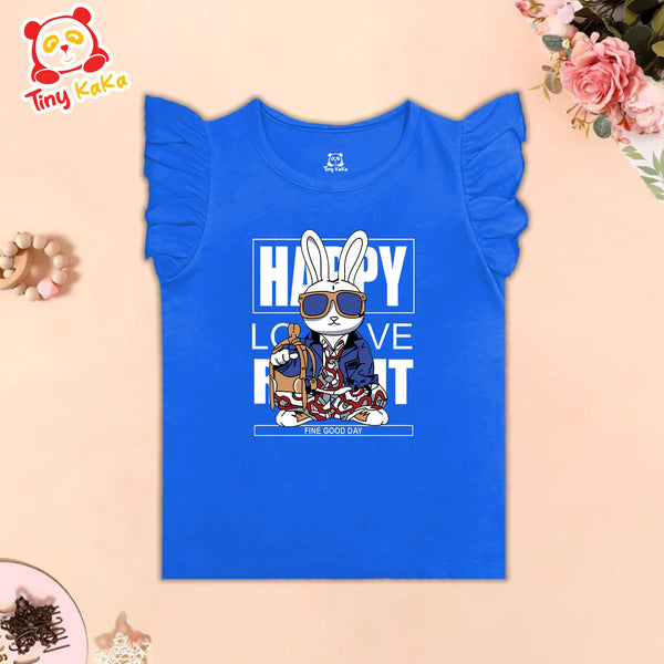 Happy Rabbit Blue T-Shirt For Girls