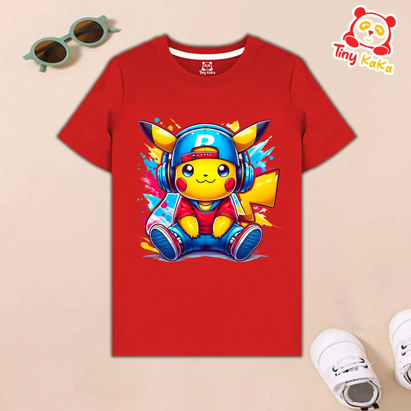 Pikachu Red T-Shirt For Kids